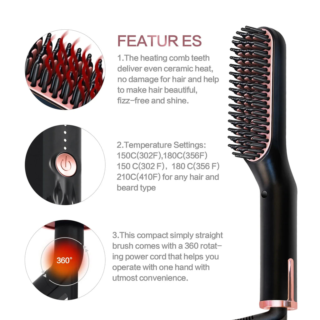 Electric Beard Straightener Brush